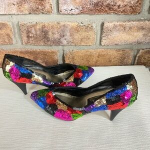 J.RENEE Vintage 80’s Rainbow Sequin Heels